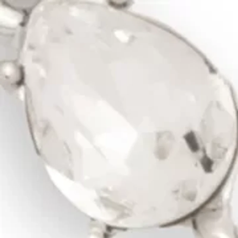 Silver Tone Crystal Flex Bracelet