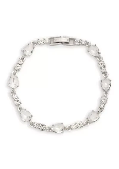 Silver Tone Crystal Flex Bracelet