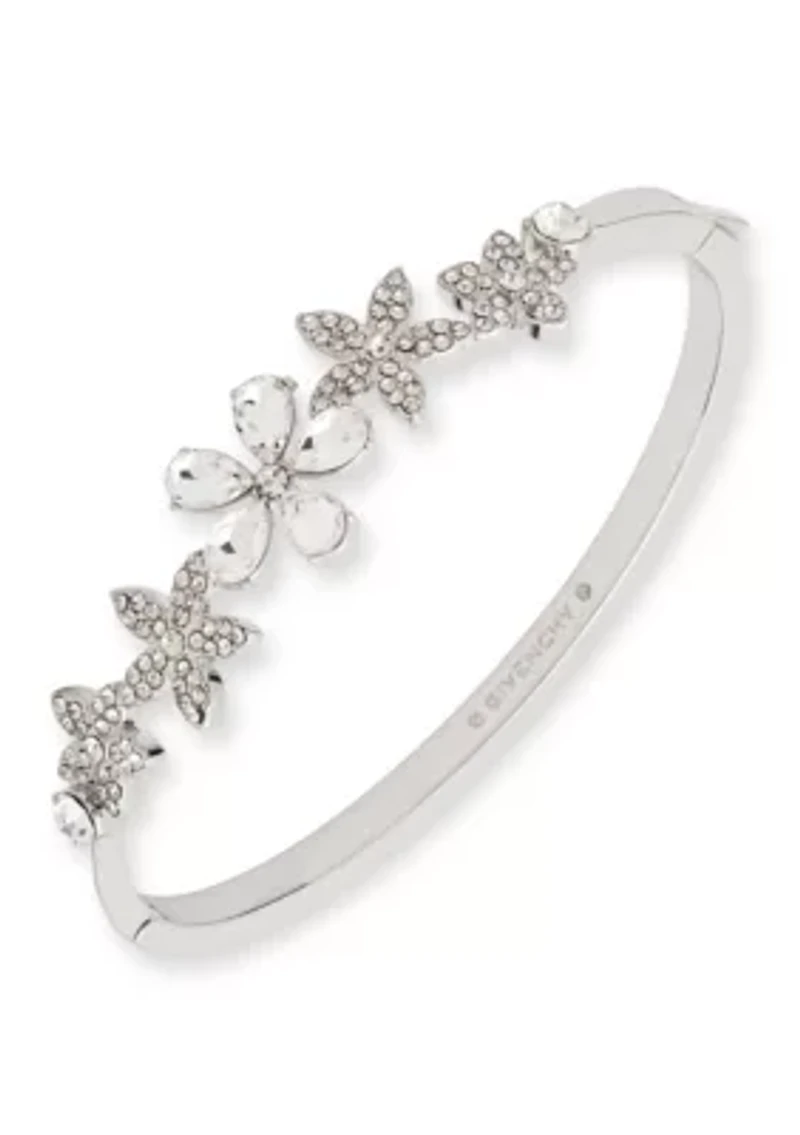 Crystal Floral Bangle Bracelet