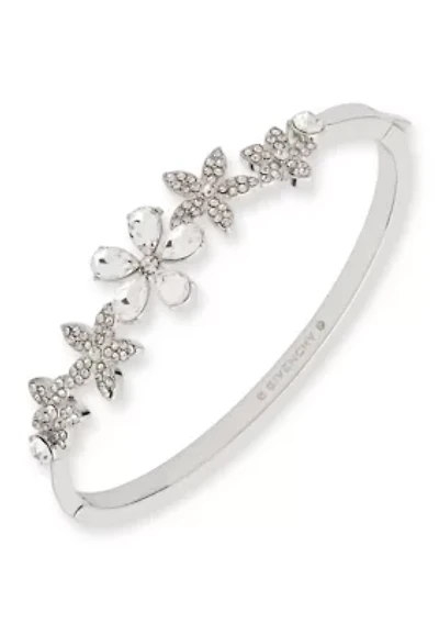 Crystal Floral Bangle Bracelet