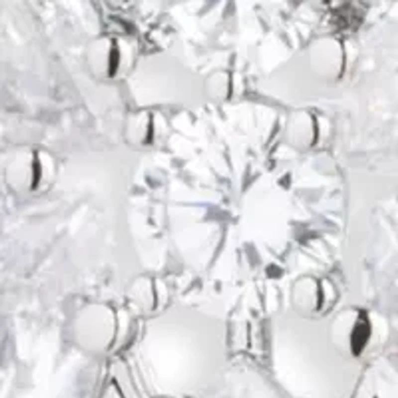 Gold Tone Crystal White Drama Linear Earrings