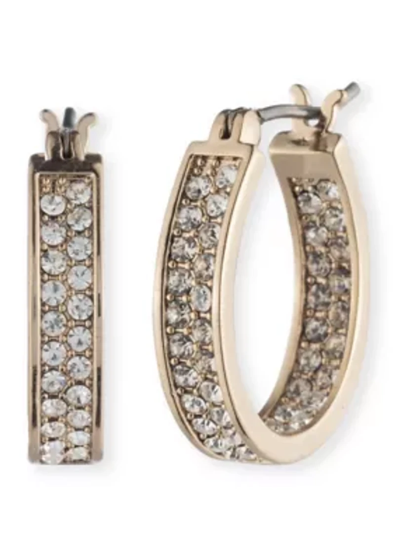 Crystal 16 Millimeter Pavé Hoop Earrings