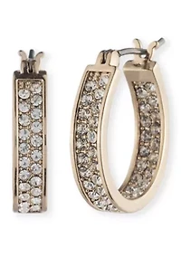 Crystal 16 Millimeter Pavé Hoop Earrings
