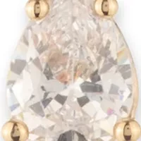 Gold Tone Crystal White Drama Linear Earrings