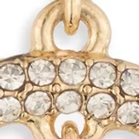 Gold Crystal Pave Orbital Drop Earrings 