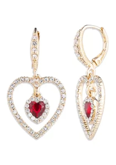 Crystal Heart Orbital Earrings