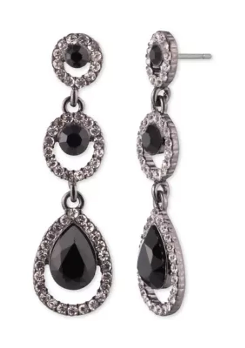 Jet Linear Earrings