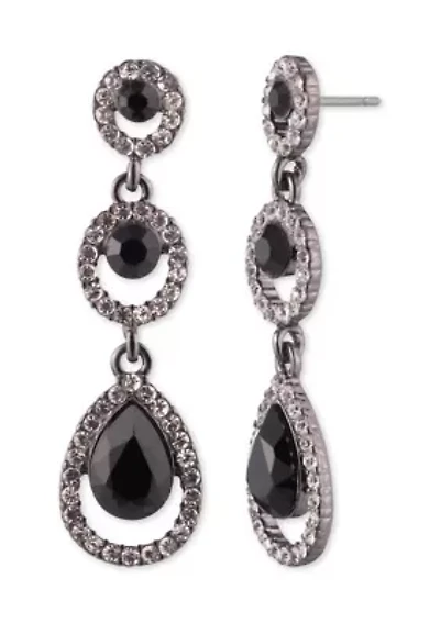 Jet Linear Earrings