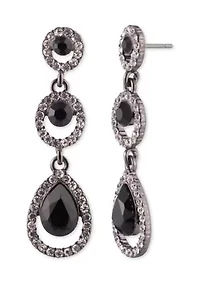 Jet Linear Earrings