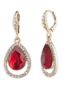  Siam Open Pavé Pear Drop Earrings