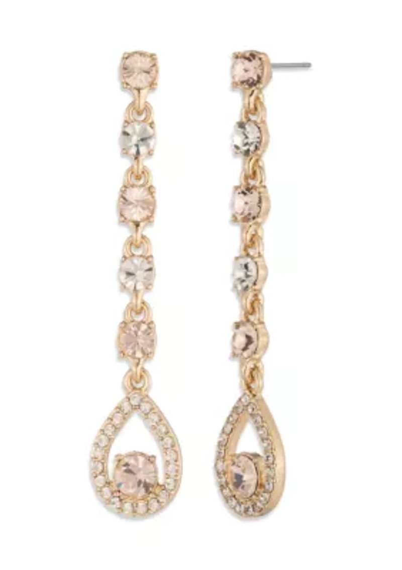 Pavé Pear Linear Earrings