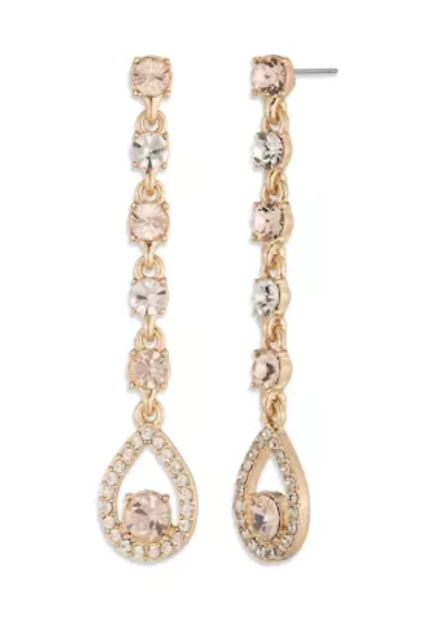 Pavé Pear Linear Earrings