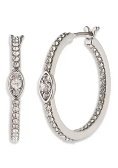 Stone Pave Click Top Hoop Earrings