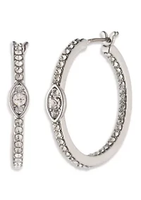 Stone Pave Click Top Hoop Earrings