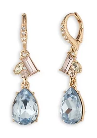 Crystal Cluster Pear Drop Earrings