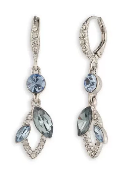 Blue Crystal Drop Earrings