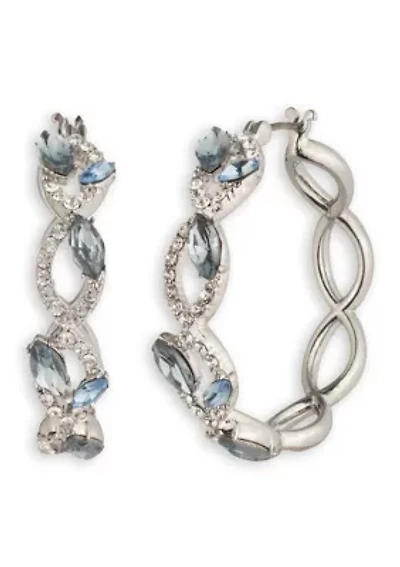 Denim Viney Hoop Earrings