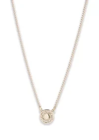 Gold Tone 16" Logo Pendant Necklace
