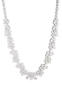 Silver Tone Cubic Zirconia Collar Necklace