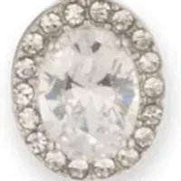 Silver Tone Crystal White Pendant Necklace