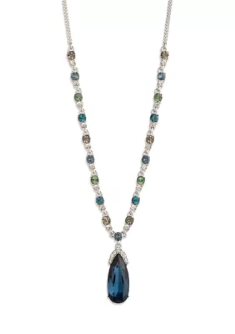 Multi Crystal Drama Frontal Necklace