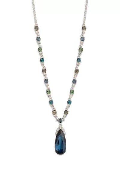 Multi Crystal Drama Frontal Necklace
