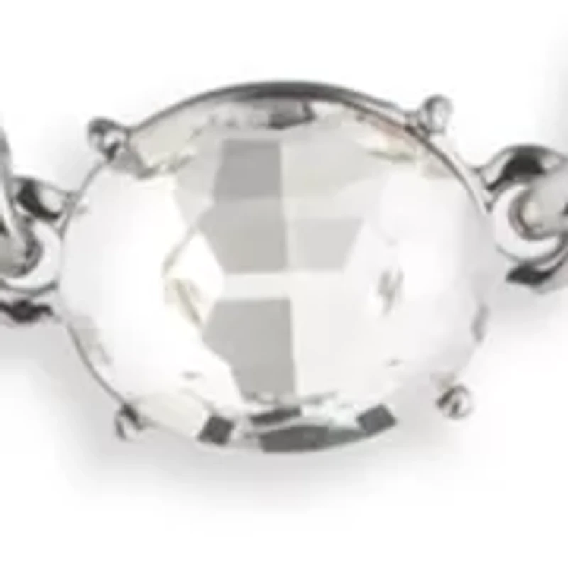 Silver Tone Crystal Viney Collar Necklace