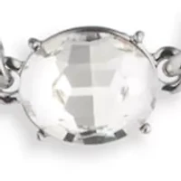 Silver Tone Crystal Viney Collar Necklace