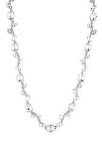 Silver Tone Crystal Viney Collar Necklace