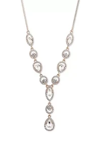 Gold Crystal Y-Necklace 