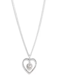 Pavé Crystal Heart Pendant Necklace