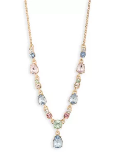 Crystal Y-Neck Pendant Necklace
