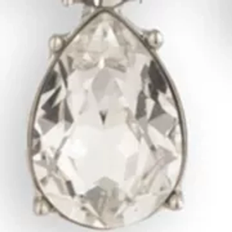 Crystal Silver Tone Frontal Necklace