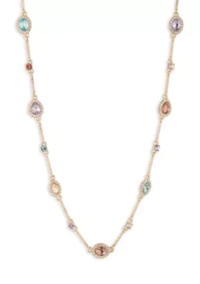 Multi Stone Station Collar Necklace
