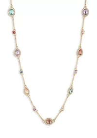 Multi Stone Station Collar Necklace