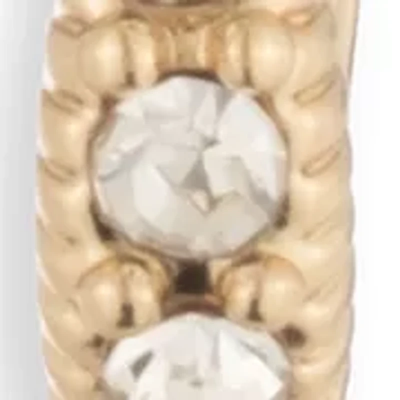 Gold-Tone Pavé Pear Crystal Drop Earrings