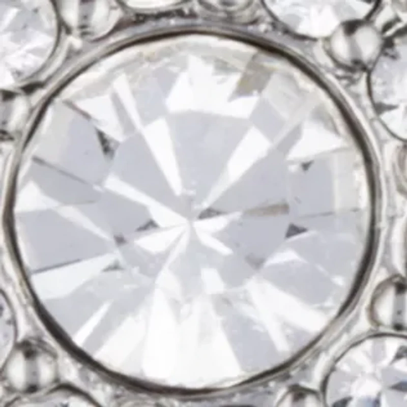 Silver-Tone Pave Stud Earrings