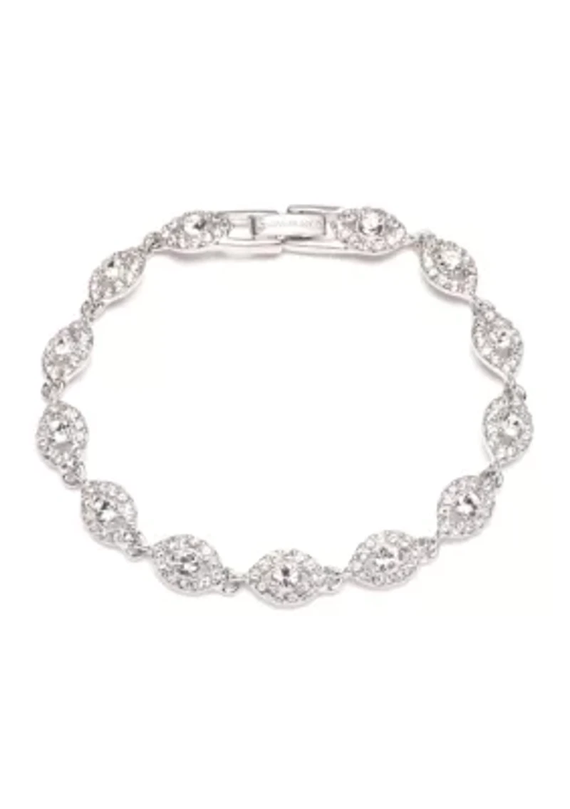 Silver Tone Crystal Stone Flex Bracelet