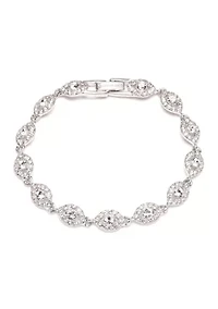 Silver Tone Crystal Stone Flex Bracelet