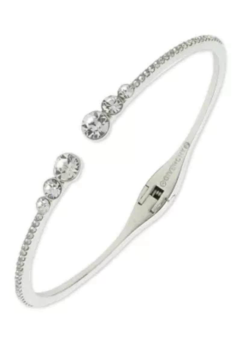 Silver Tone Pavé Cuff Bracelet