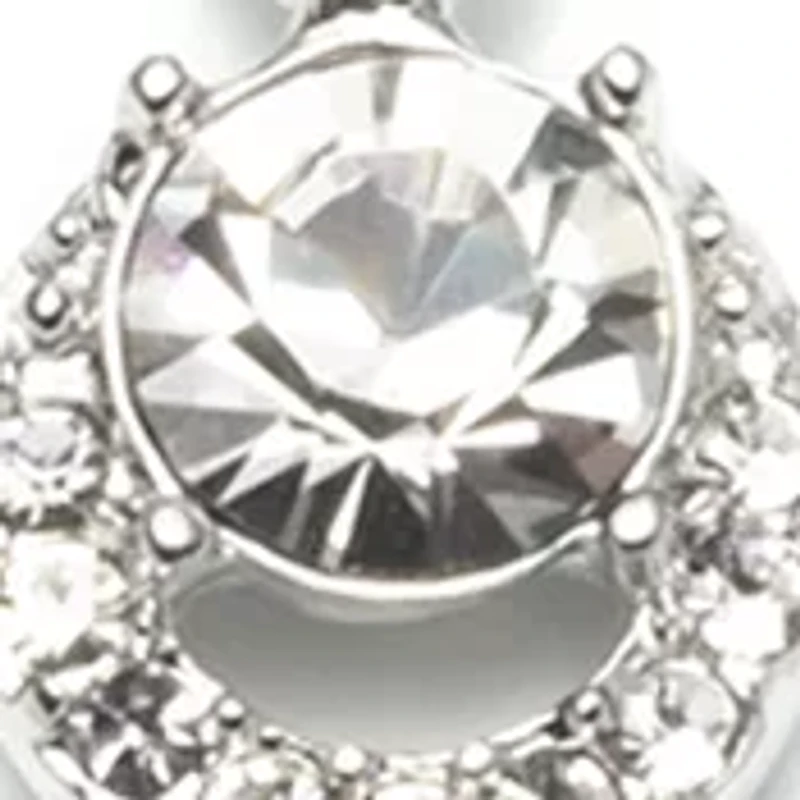 Silver Tone Round Crystal Flex Bracelet