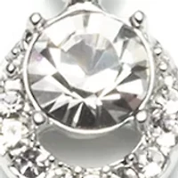 Silver Tone Round Crystal Flex Bracelet