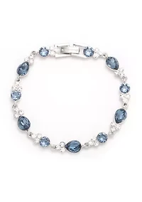 Silver Tone Crystal Flex Bracelet 
