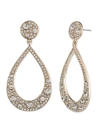 Silver Tone Crystal Scatter Pavé Orbital Drop Earrings