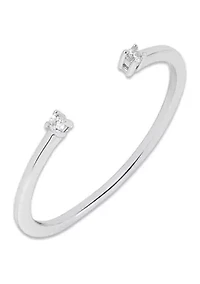 Open Band Cubic Zirconia Ring Sterling Silver