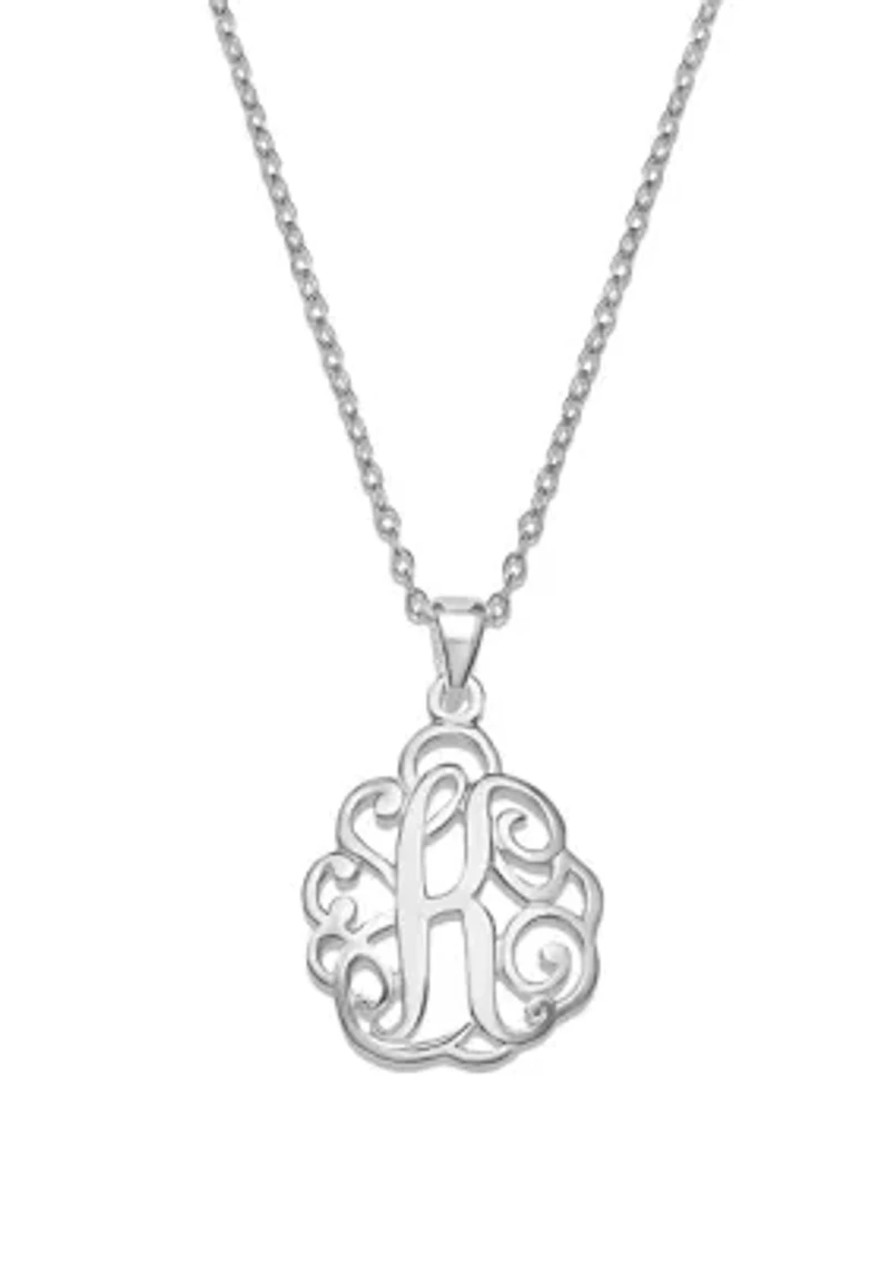 Fine Silver Plate Initial Necklace