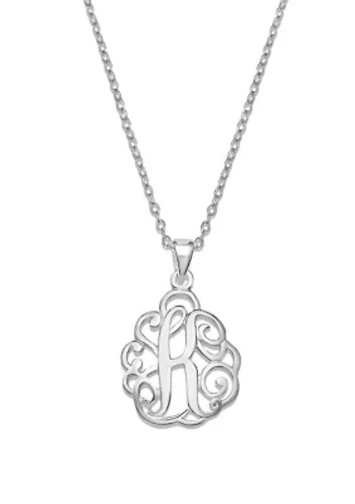 Fine Silver Plate Initial Necklace