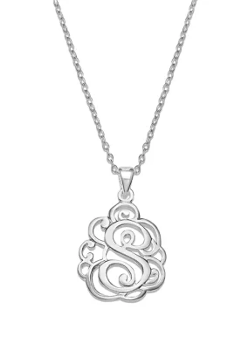 Fine Silver Plate Initial Necklace