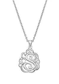 Fine Silver Plate Initial Necklace
