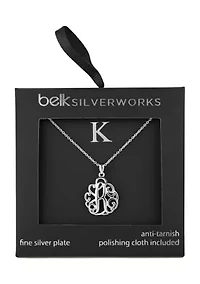 Fine Silver Plate Initial Necklace